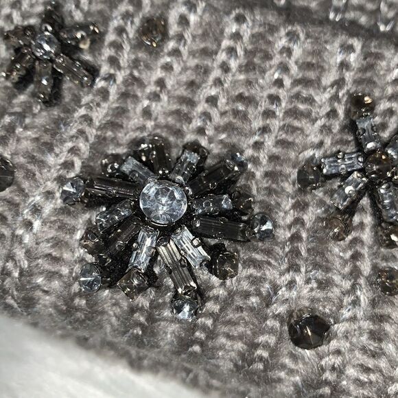 Victoria’s Secret Gray Pom Pom Rhinestone Winter Hat